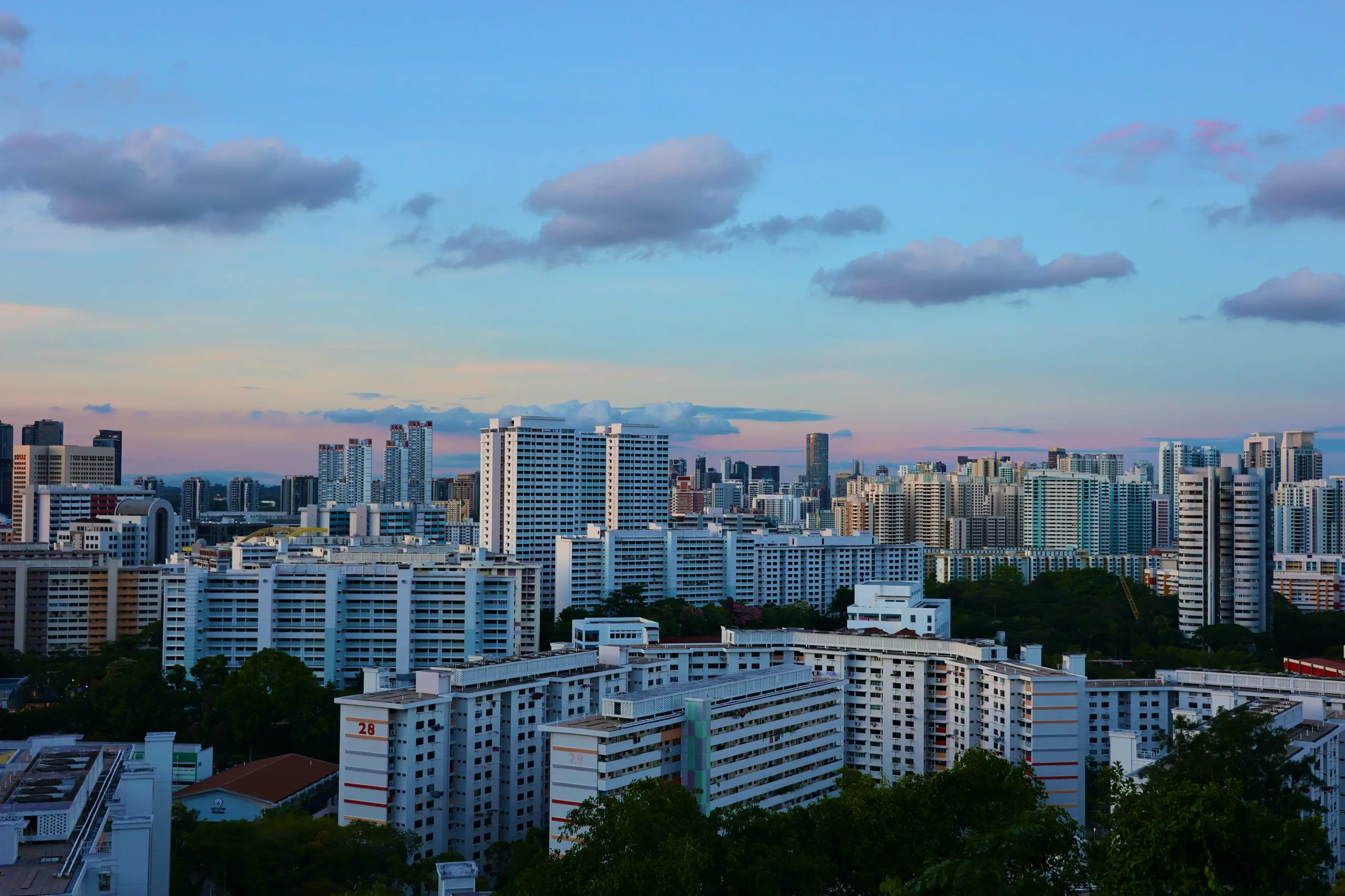 Singapore skyline at dusk