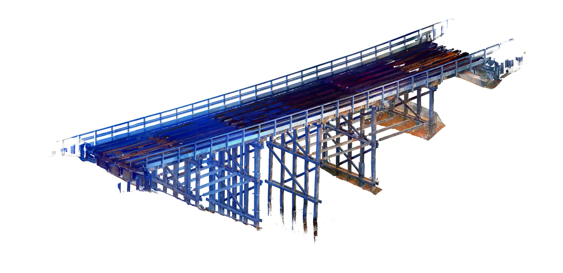 Point cloud of the timber bridge at Del Park Road, Dandalup River, Western Australia