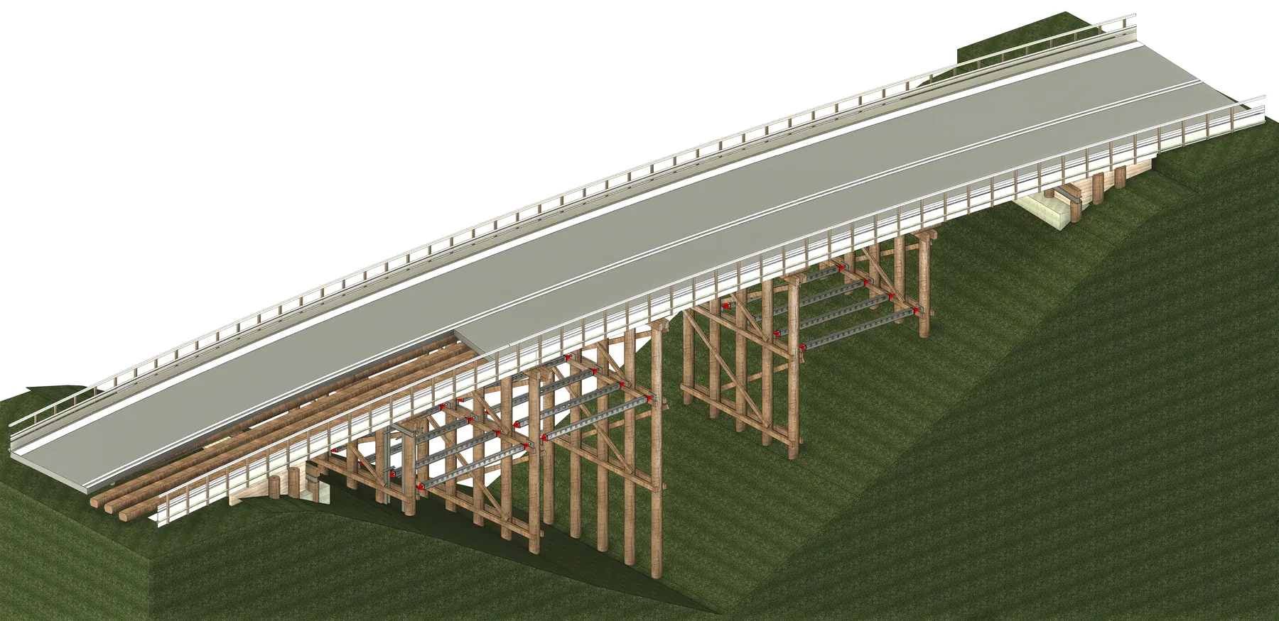 As-built BIM model of a historic timber road bridge, Del Park Road bridge 4501
