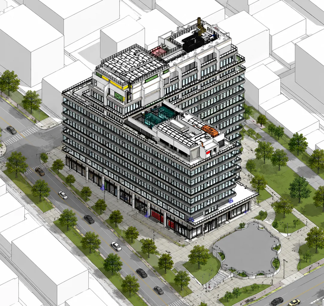 MEP BIM model of an office retrofit, Fresh Wharf, Lower Thames Street, London