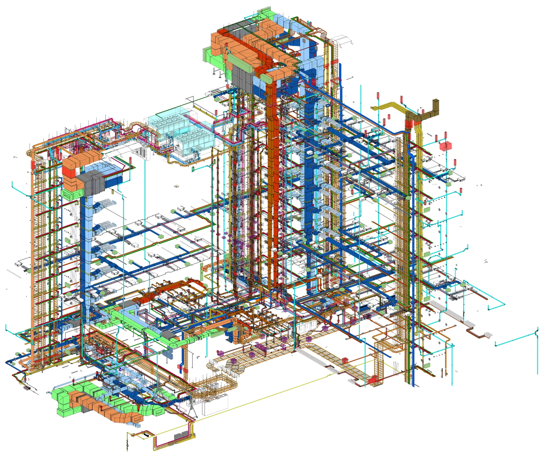 Building services coordinated within the retained frame, Fresh Wharf, London