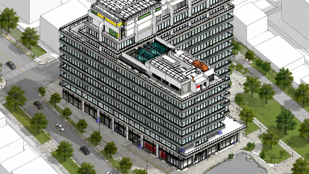 MEP BIM model of an office retrofit, Fresh Wharf, Lower Thames Street, London
