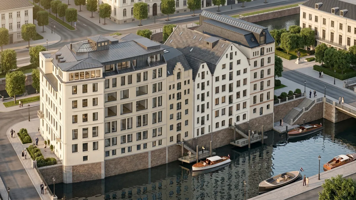 Listed buildings on the Nikolaifleet converted to a hotel, Holzbrücke and Cremon, Hamburg