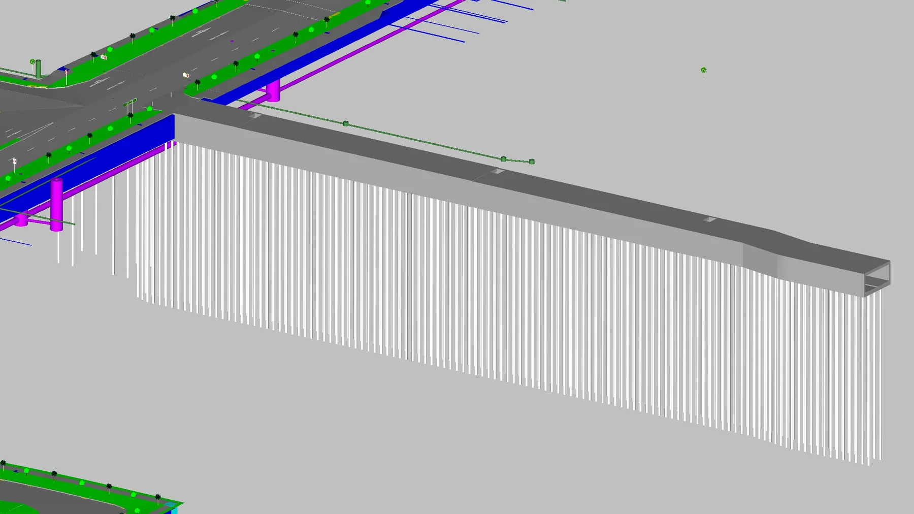 Bus stop BIM model on the widened corridor, Kolam Ayer, Singapore