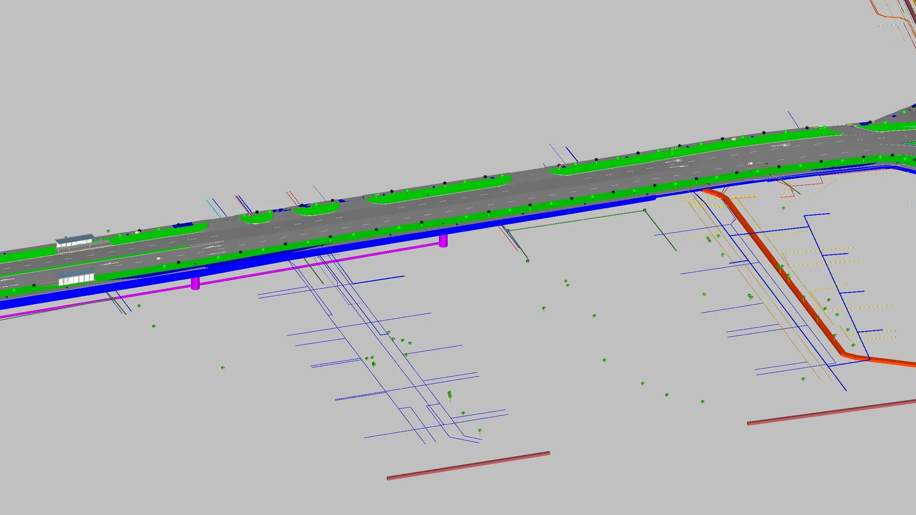 Road widening and drainage BIM model, Kolam Ayer Industrial Estate, Singapore