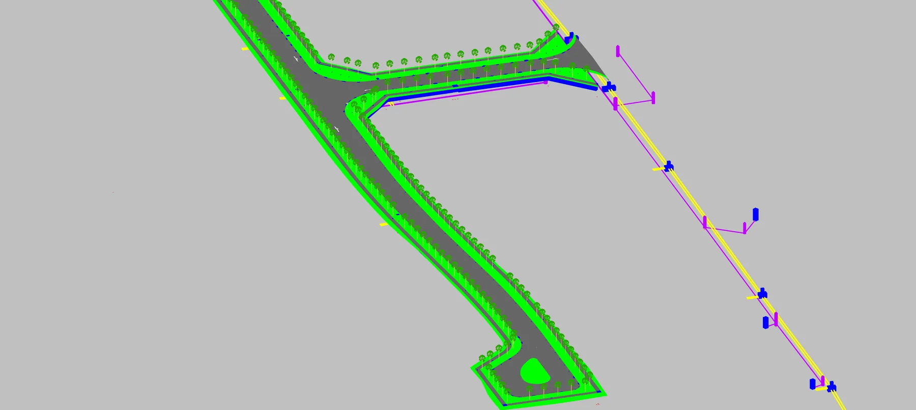 Contiguous bored pile retaining wall BIM model, Loyang Drive, Singapore