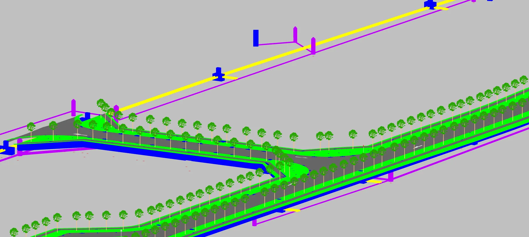 Road, drainage and sewer BIM model, Loyang Drive, Singapore