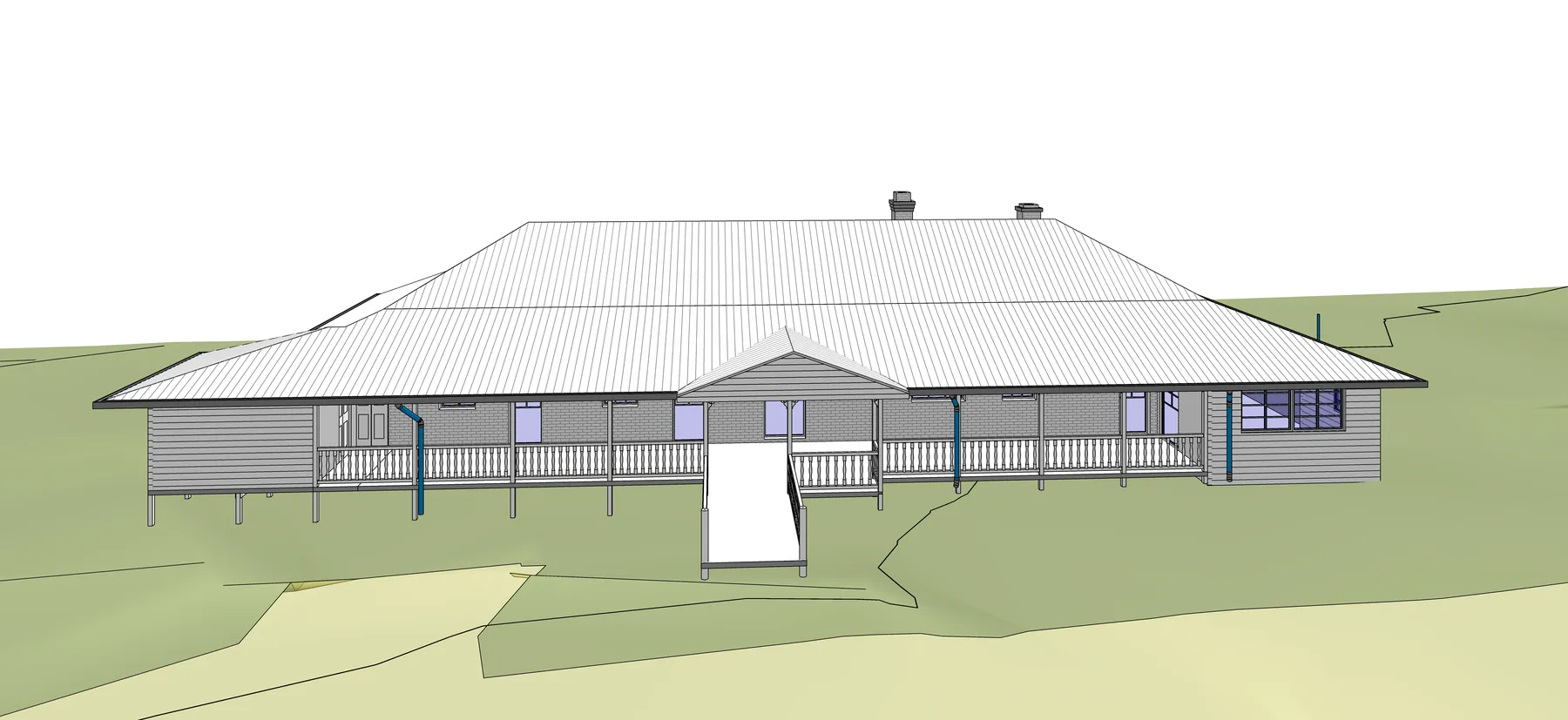 Elevation of one of the historic campus buildings, Parkerville Grove School